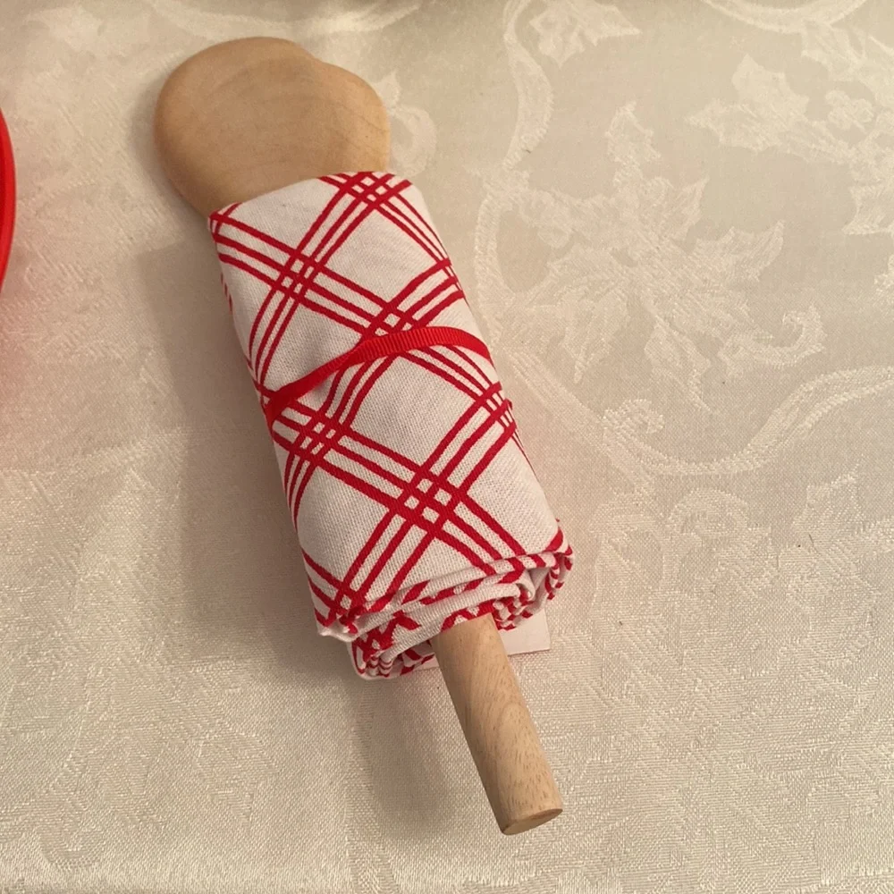 HALLMARK FRESH BAKED COOKIES CERAMIC PLATTER AND SPOON WITH TOWEL - Picture 4 of 6